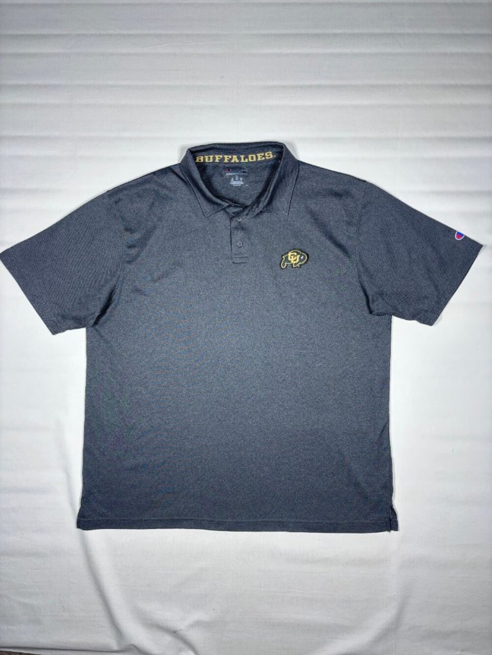 Colorado Buffaloes Champion Gray Performance Polo Shirt Mens XL CU Boulder Buffs